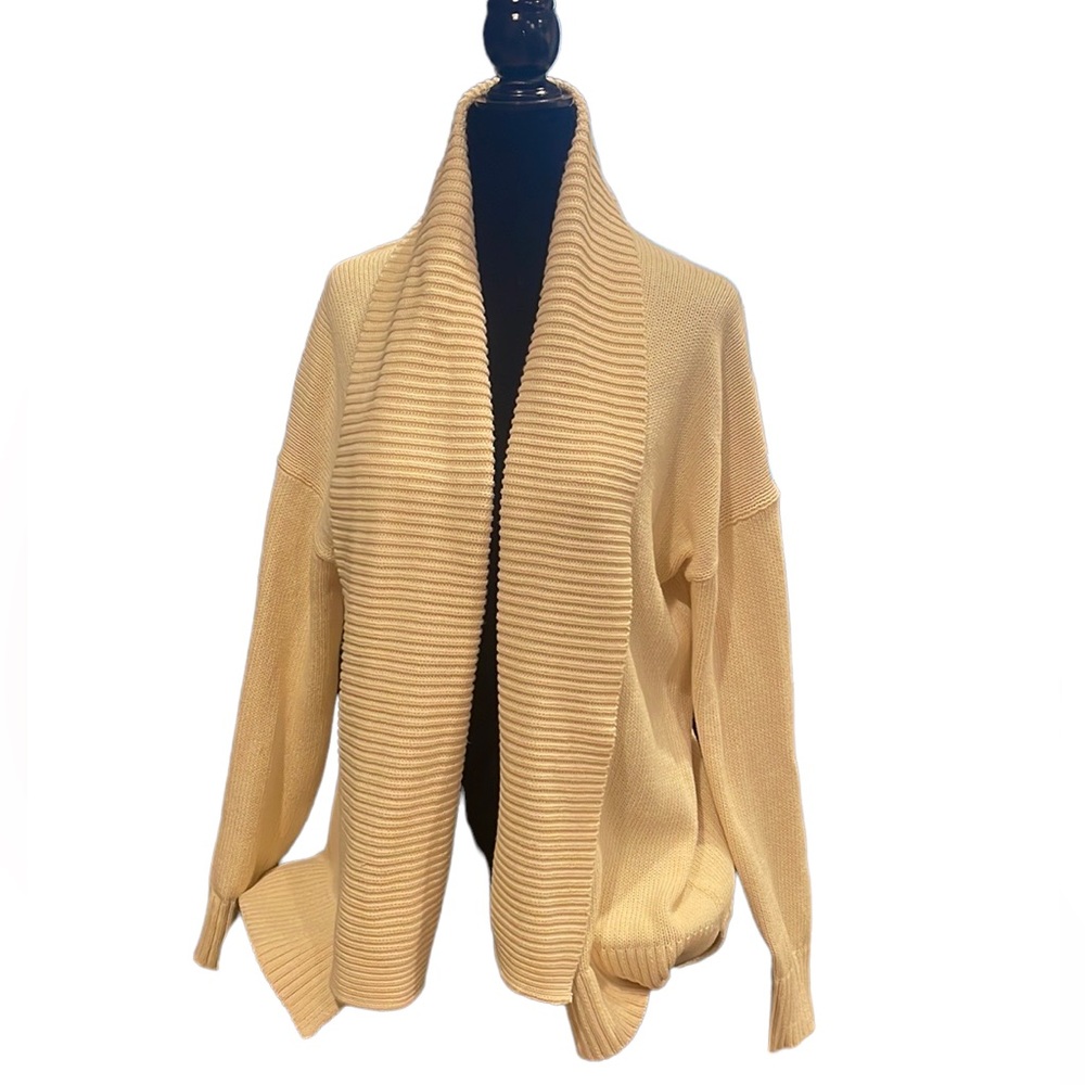 J. Crew Sweater Neutral Creamy Winter Fall S Small Long Sleeve Knit Drape Front